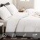 WARMDERN White Boho Duvet Cover Set King Size Striped Textured Duvet Cover Tufted Bedding Set 3 Pcs Ultra Soft Washed Microfiber Duvet Cover with Zipper Closure King White
