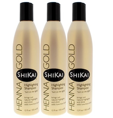 Shikai  Henna Gold Highlighting Shampoo Brings Out Natural Highlights  Shine Adds Luxurious Body PlantBased Formula with NonColoring Henna Natural Fragrance 126 Ounces Pack of 3