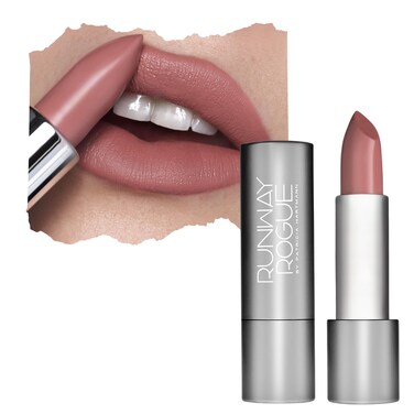 Runway Rogue 90s Vibe Lipstick Moisturizing Matte DustyPink Lipstick Front Row