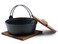 Happy Sales HSSNMDP85 Japanese Design Cast Iron Nabe Sukiyaki Nabemono Hot Pot With Wooden Lid 58 floz