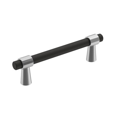 Amerock  Cabinet Pull  Polished ChromeMatte Black  334 inch 96 mm CentertoCenter  Mergence  1 Pack  Drawer Pull  Cabinet Handle  Cabinet Hardware