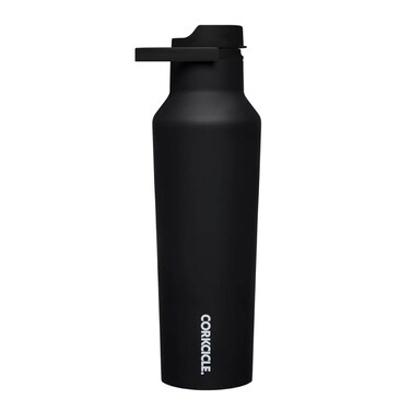 Corkcicle Sport Canteen Insulated Tumbler Matte Black 20 oz  Reusable Water Bottle Keeps Beverages Cold for 25 Hours  Hot 12 Hours  Cupholder Friendly Tumbler with ScrewOn Cap