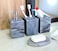 KLEO  Bathroom Accessory Set Made from Natural Stone  Bath Accessories Set of 4 Includes Soap Dispenser Toothbrush Holder Tumbler and Soap Dish Black