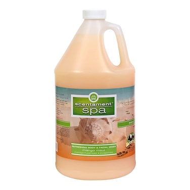 Best Shot Scentament Spa for Pets Seasonal Facial Spa and Body Wash Mango Maui Tearless Shampoo Hypoallergenic Body Wash Reduces Tear Stains 1 Gallon