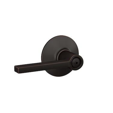 Schlage F40 LAT 716 Latitude Door Lever Bed  Bath Privacy Lock Aged Bronze