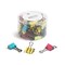 U Brands Happy Face Binder Clips Bright Colors with Black Prongs Office Organization Supplies 32mm 48 Count