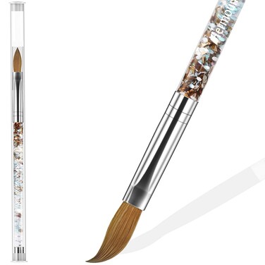 Nail Brushes for Acrylic Application Size 8 Hermounas 100 Pure Kolinsky Sable Nail Brush for Acrylic Nails Round Oval for Acrylic Powder Nail Art Brush Size 8