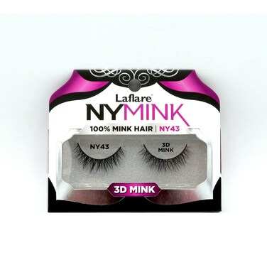 Laflare 3D NY Mink Eyelashes 100 Real Mink Hair Lashes Luxury Makeup Natural Light Trendy Variety Reusable Multi layered Real Mink Hair Lashes NY43