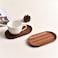 Mini Serving Tray for Jewellery Key Coin Set of 2 Oval Natural Wood Dessert Cup Tray Small Wooden Cheese Plate Tableware Decorative Tray 2