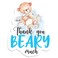 Cute Thank You Beary Much Blue Bear Boy Thank You Stickers LabelsBear Lover Party Sticker for Boy Birthday Party Favor Label Decorations10 in80 Labels