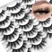 Yasnai Lashes False Eyelashes Fluffy Faux Mink Lashes Natural Eyelashes 14 Pairs Pack 9D Wispy Cat Eye Fake Lashes
