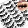 Yasnai Lashes False Eyelashes Fluffy Faux Mink Lashes Natural Eyelashes 14 Pairs Pack 9D Wispy Cat Eye Fake Lashes