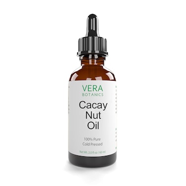 Vera Botanics CACAY NUT OIL 100 Pure  Natural Unrefined ColdPressed For Face Dry Skin Nails Lips Body  Hair  Reduce Hair Breakage Appearance of Scars from Psoriasis Eczema  Acne
