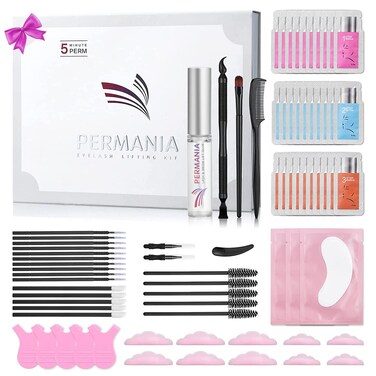 PERMANIA Lash Lift Kit Lash Perm Kit Fast Eyelash Lifting 5 Minutes DIY at Home with Strong Glue Disposable Sachet Lash Lifting Kit Last 6 Weeks 30pcs
