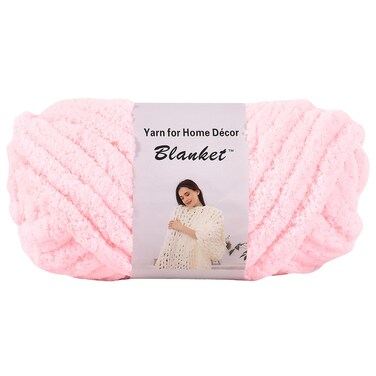 Chenille Chunky Yarn Arm Knitting Thick Bulky DIY for Knit Blanket Cushion Bed Sofa Home Decor Light Pink 250g055 lb 24 yards