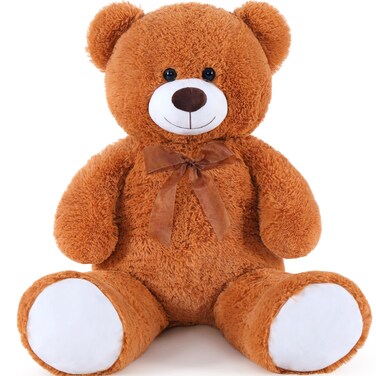 DOLDOA Giant Teddy Bear Soft Stuffed Animals Plush Big Bear Toy for Kids Girlfriend 36 inch Brown