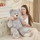 DOLDOA Giant Teddy Bear Soft Stuffed Animals Plush Big Bear Toy for Kids Girlfriend 36 inch Grey