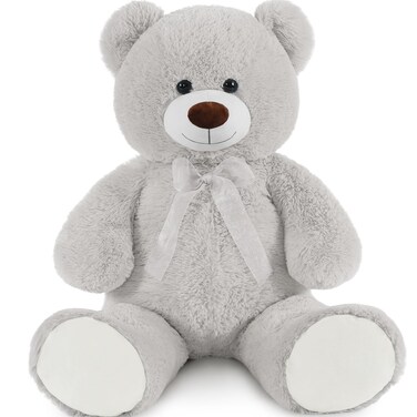 DOLDOA Giant Teddy Bear Soft Stuffed Animals Plush Big Bear Toy for Kids Girlfriend 36 inch Grey