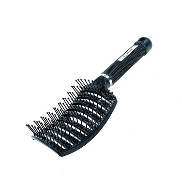 UltimateBrush Hair Brush Curved Vented for Thick Long Hair Detangling Massage Brush for Women or Men Fast Drying Blow Dryer Brush Black