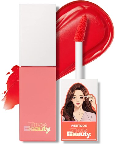 AMTS Webtoon True Beauty  02 Some Sweet  Coral Lip Tint Stain  High Pigment Liquid Shine NonSticky LongWearing LongLasting  Korean Webtoon True Beauty Cute Coral Makeup