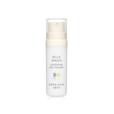 Beekman 1802 Milk Wash Exfoliating Jelly Face Cleanser  Fragrance Free  05 oz  With Goat Milk  100 Natural AHAs  BHAs  Helps Control Oil  Exfoliates  Good for Sensitive Skin  Cruelty Free