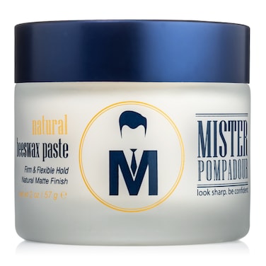 Mister Pompadour Natural Beeswax Paste  Matte Hair Product for Men  Women  HIgh Hold  No Shine  Water Based  Easy To Wash  2oz