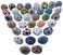OSNICA 20 Pieces Mix Color Multi Designed Ceramic Cupboard Cabinet Door Knobs Drawer Pulls  Chrome Hardware  Hand Painted Pulls