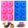 SAGOOITS Silicone Mini Bundt Cake Pans 6Cavity Fluted Tube Cake Pan Nonstick Silicone Baking Mold for Cupcakes Donuts Cornbread Brownies Jellies2 Packs Pink Blue