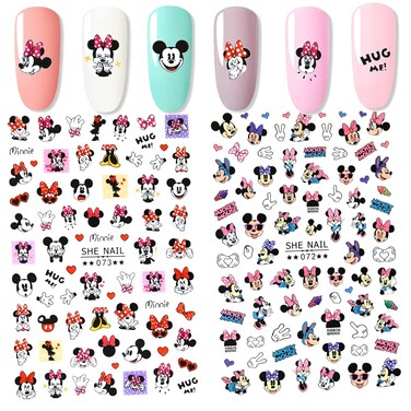 2Pieces 3D Mouse Nail Stickers Cute Kawaii Cartoon Nail Stikers SelfAdhesive Nail Decals for Women Girls Kids Nail Art Stickers 75Decals