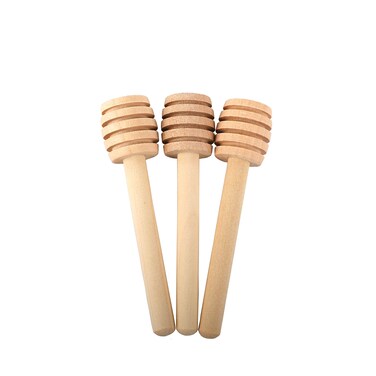 Ucheom Wooden Honey Dipper Sticks 3Pcs Mini Honey Spoon for Honey Jar Dispense Mixing Stirrer