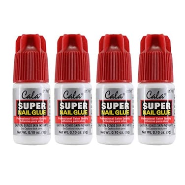 Cala Super Nail Glue Professional Salon Quality  Quick and Strong Nail Liquid Adhesive 4 Bottles