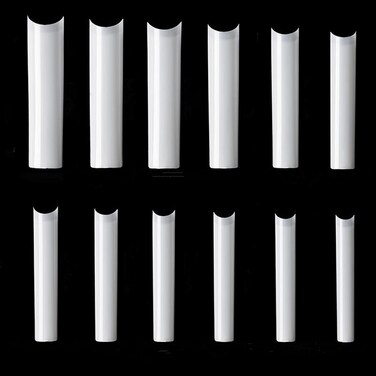 NO C Curve Square Nail Tips  NO C Curve Long Nail Tips  Yimart 500pcs No C Curve XXXL Square Straight False Nail Tips Half Cover Clear Natural Extra Long Fake Nails Skin color