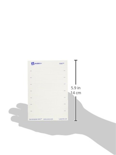 Avery PrintOrWrite Permanent InkjetLaser File Folder Labels 5202 58 x 3 12 White Pack Of 252
