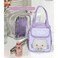 POYIPI Kawaii Animal Lunch Box Insulated Lunch Bag for Women Purple Durable Reusable Tote Bag