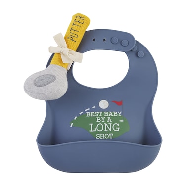 Mud Pie Childrens Golf Bib  Rattle Set