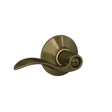 Schlage F40 ACC 609 Accent Door Lever Bed  Bath Privacy Lock Antique Brass