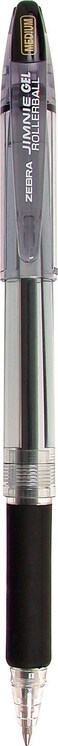 Zebra Pen Jimnie Roller Ball Stick Gel Pen Black Ink Medium Point 07mm 12Count 44110