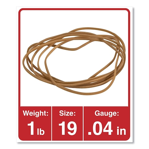 Universal 00119 Rubber Bands Size 19 312 x 116 1lb Pack