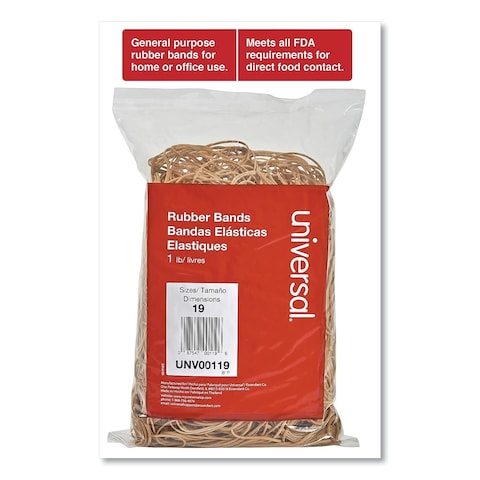 Universal 00119 Rubber Bands Size 19 312 x 116 1lb Pack