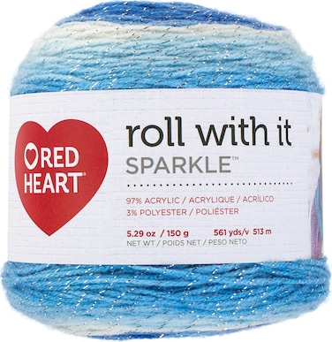 Red Heart Yarn Roll with It SparkleKrystal
