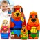 Goldilocks Nesting Dolls Set of 5 pcs  Matryoshka Doll with Characters from Fairy Tale Goldilocks and The Three Bears