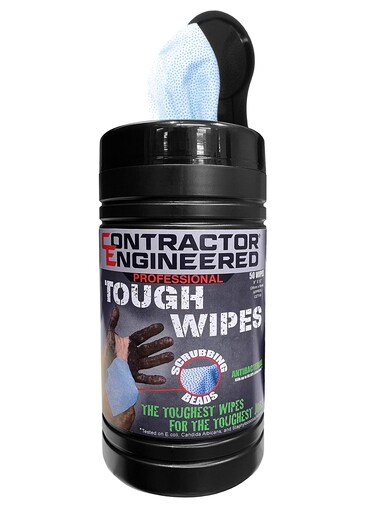 CE Tools Pro Tough Wipes with Scrubbing Beads 50 Count