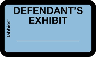 Tabbies Legal Exhibit Labels Defendants Exhibit 163 X 1 Blue 9Sheet 28 SheetsPack 252 LabelsPack