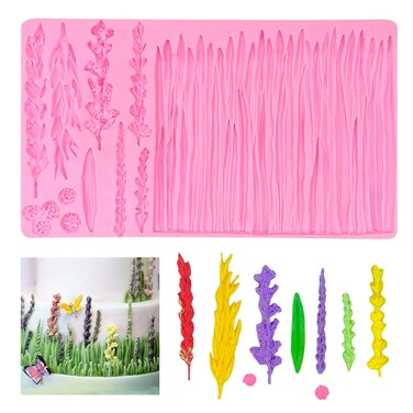 Lavender Flower Fondant Molds Wheat Leaf Candy Grass Silicone Mold for DIY Lace Cake Decorating Chocolate Candy Sugar Craft Epoxy Craft Fringe Clay Mold