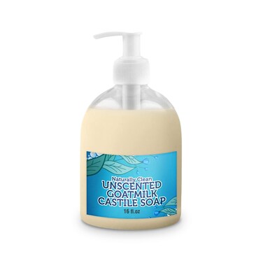 LandLSoap Goat Milk Unscented Pure Castile Soap Liquid for Face Hand  Body WashMade in USA All Skin Types Dry  Sensitive Skin 16 oz