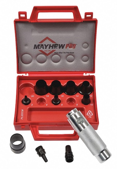 Mayhew Tools 66010 Hollow Punch 11Piece Set Black