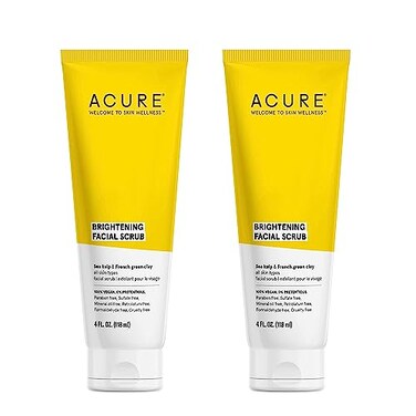 Acure Organics Brightening Facial Scrub 4 fl oz Pack of 2