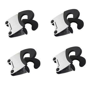 brandname Ackron Pot Spoon Holder Pot Clip Holder Anti Scald Silicone Grip for Spoon Spatula Fork Cooking Utensils Spoon Rest Kitchen Accessories Tools 4 pcs Black