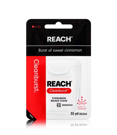 Reach Waxed Dental Floss Cleanburst Cinnamon 55 Yards Pack of 4