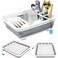 Casaphoria Collapsible Small Dryer Rack Over The Sink for Counter Plate RackPlastic Portable Dinnerware OrganizerSpace Saving Storage Tray